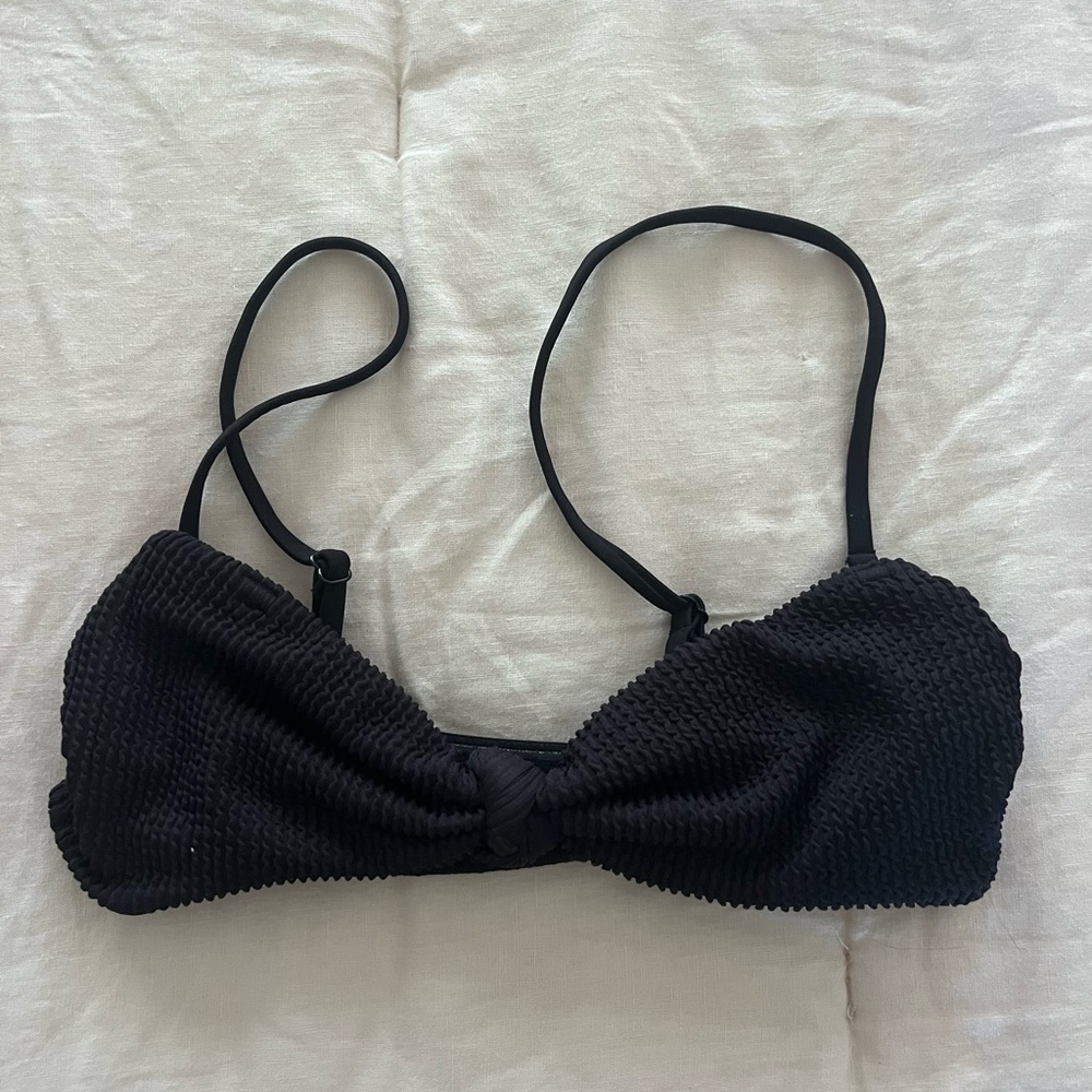 ASOS Black Textured Strapless Bikini Top